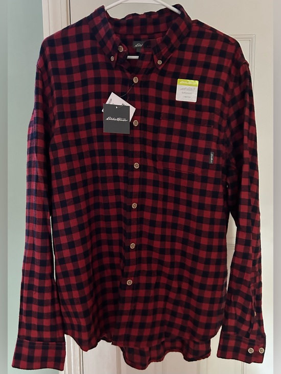 Eddie Bauer Other - NWT Men’s Large Eddie Bauer Red and Black Plaid Flannel Button-Down Shirt